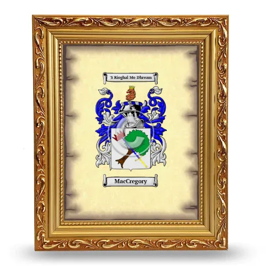 MacCregory Coat of Arms Framed - Gold