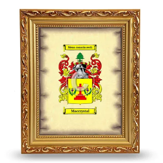 Maccrystal Coat of Arms Framed - Gold