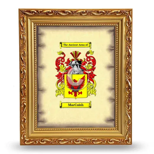 MacCuish Coat of Arms Framed - Gold