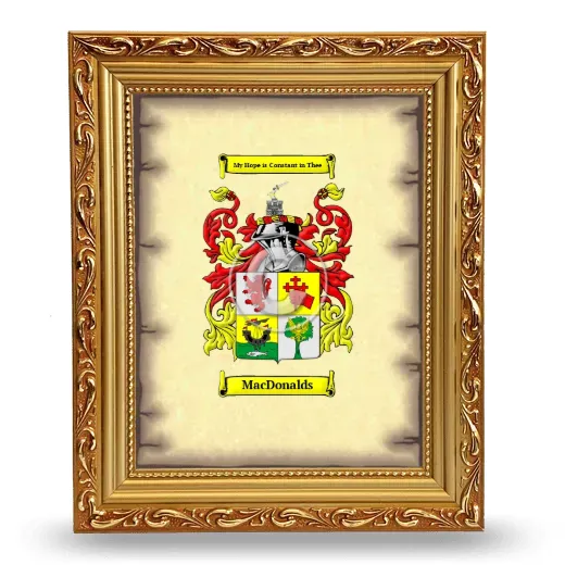 MacDonalds Coat of Arms Framed - Gold