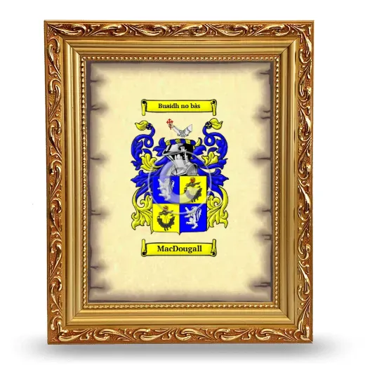 MacDougall Coat of Arms Framed - Gold