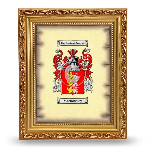 MacDowney Coat of Arms Framed - Gold