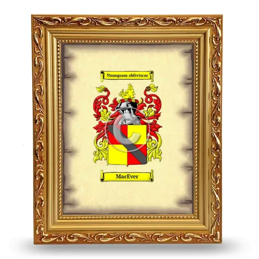 MacEver Coat of Arms Framed - Gold