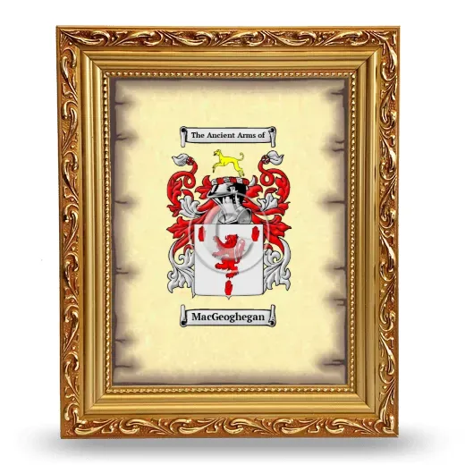 MacGeoghegan Coat of Arms Framed - Gold