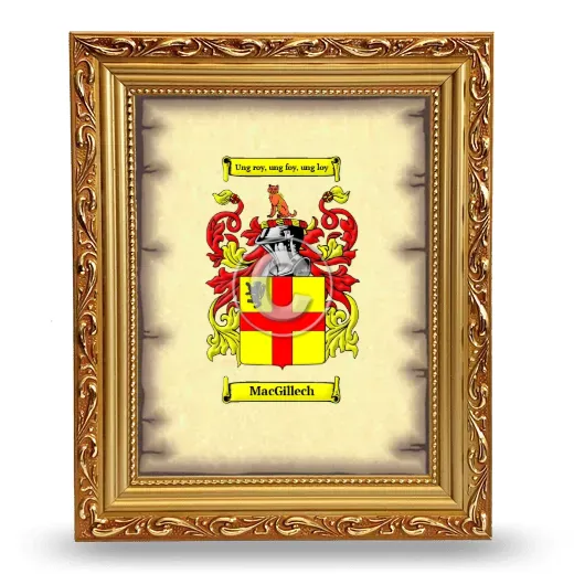 MacGillech Coat of Arms Framed - Gold
