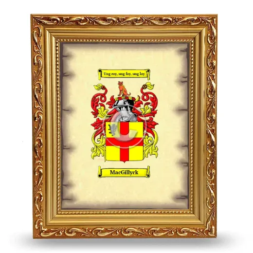 MacGillyck Coat of Arms Framed - Gold