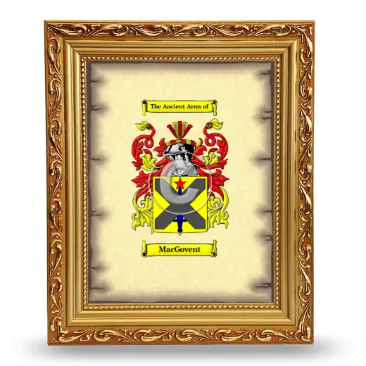 MacGovent Coat of Arms Framed - Gold