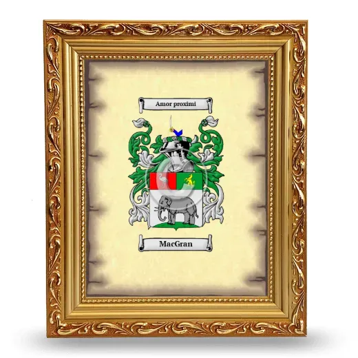 MacGran Coat of Arms Framed - Gold