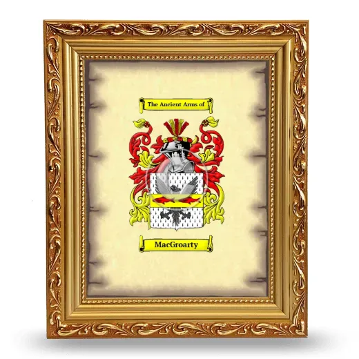 MacGroarty Coat of Arms Framed - Gold