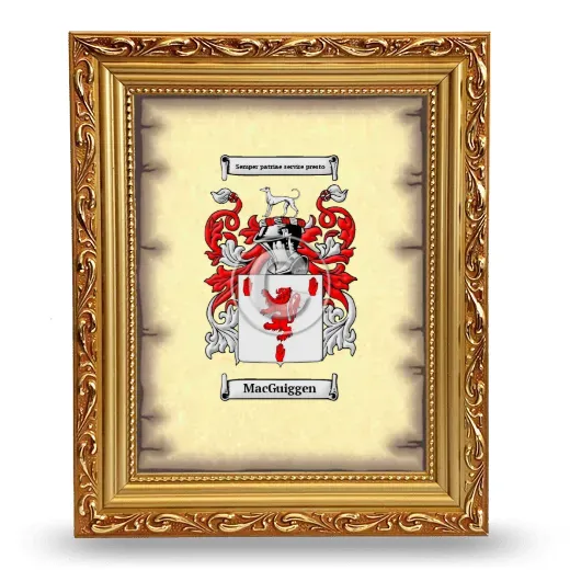 MacGuiggen Coat of Arms Framed - Gold