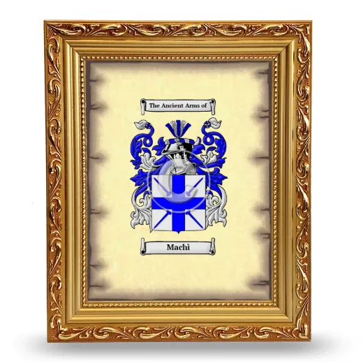 Machì Coat of Arms Framed - Gold