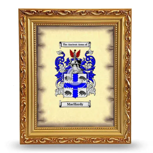 MacHardy Coat of Arms Framed - Gold