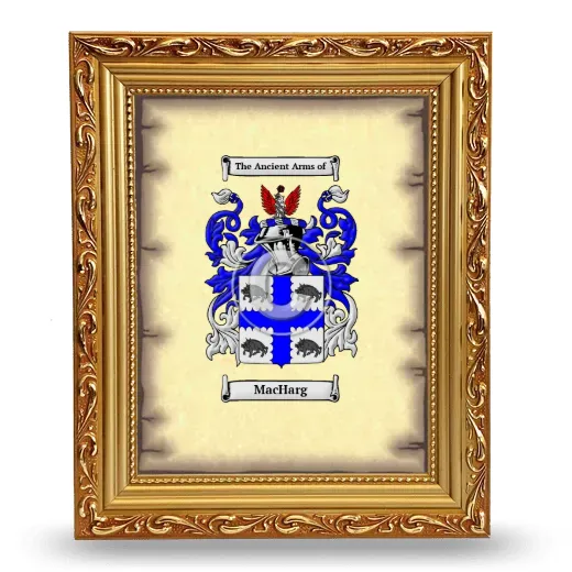MacHarg Coat of Arms Framed - Gold