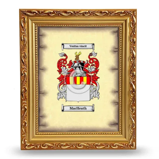 MacHeath Coat of Arms Framed - Gold