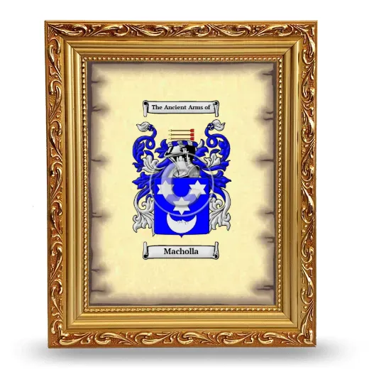Macholla Coat of Arms Framed - Gold