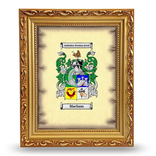 MacInon Coat of Arms Framed - Gold