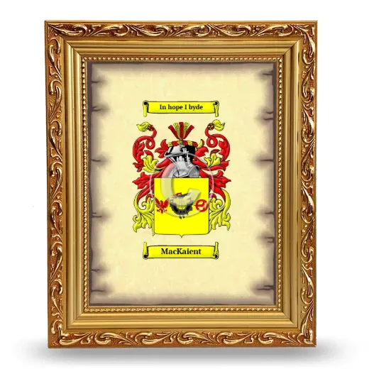 MacKaient Coat of Arms Framed - Gold