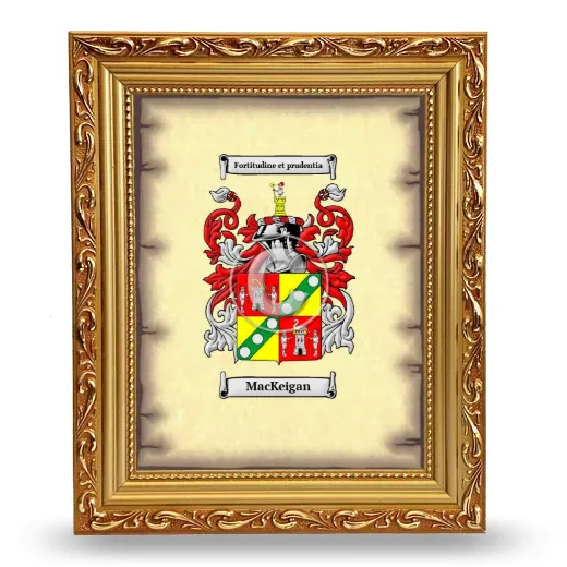 MacKeigan Coat of Arms Framed - Gold