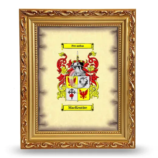 MacKentire Coat of Arms Framed - Gold