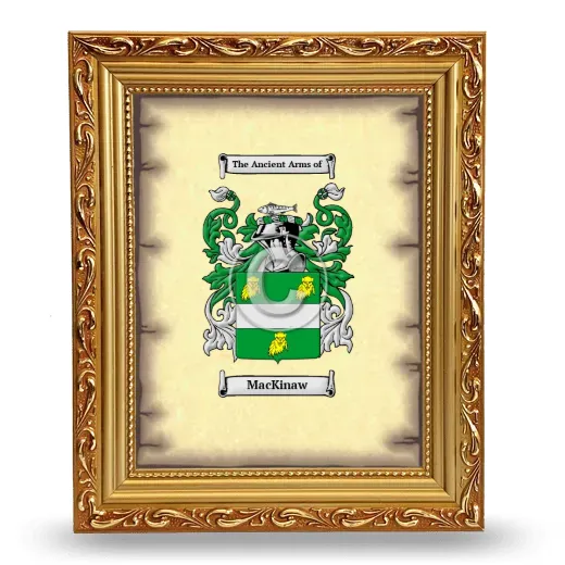MacKinaw Coat of Arms Framed - Gold