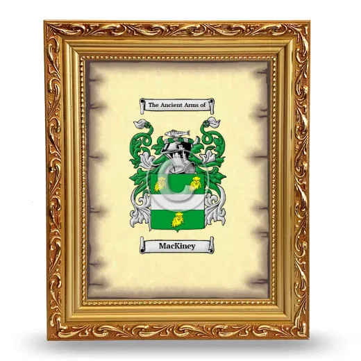 MacKiney Coat of Arms Framed - Gold
