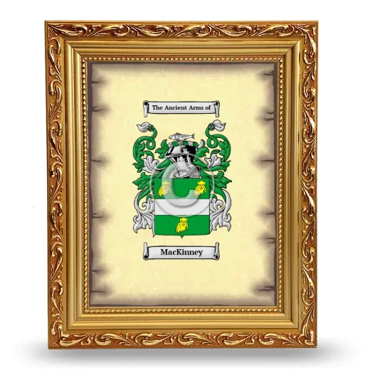 MacKinney Coat of Arms Framed - Gold