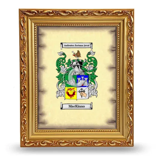 MacKinno Coat of Arms Framed - Gold