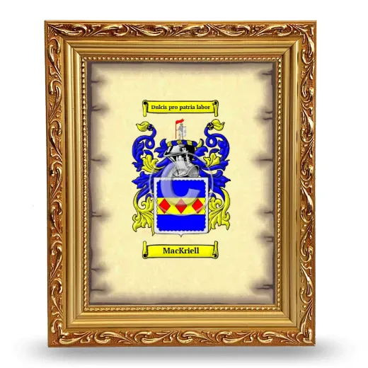 MacKriell Coat of Arms Framed - Gold