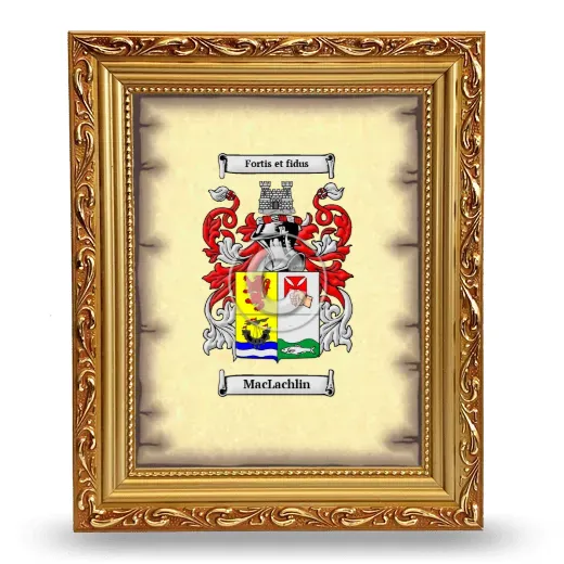 MacLachlin Coat of Arms Framed - Gold