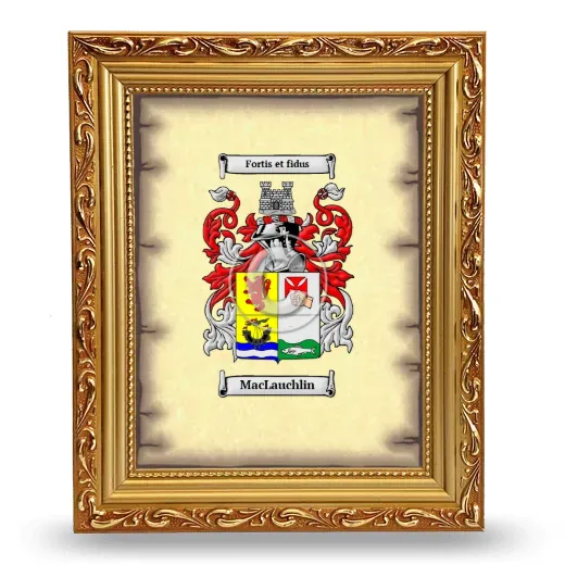 MacLauchlin Coat of Arms Framed - Gold