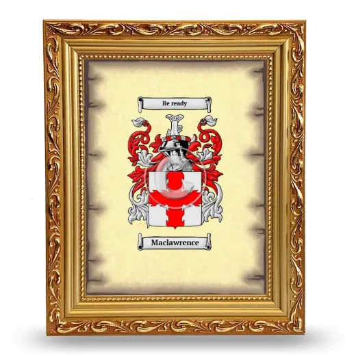 Maclawrence Coat of Arms Framed - Gold