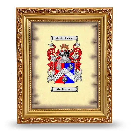 MacLintach Coat of Arms Framed - Gold