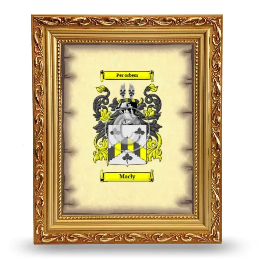 Macly Coat of Arms Framed - Gold