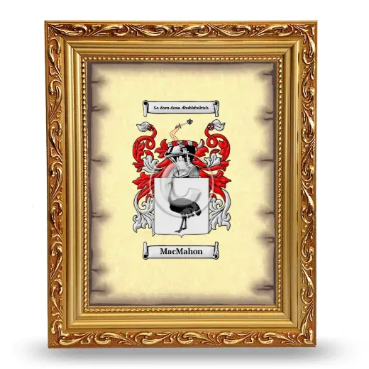 MacMahon Coat of Arms Framed - Gold
