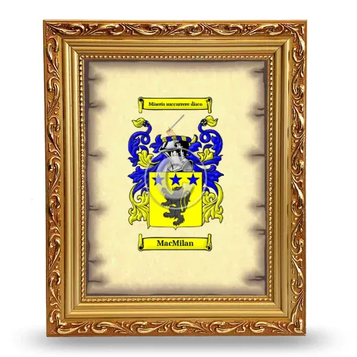 MacMilan Coat of Arms Framed - Gold