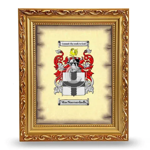 MacNaceardadh Coat of Arms Framed - Gold