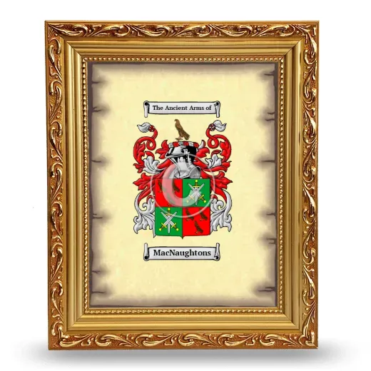 MacNaughtons Coat of Arms Framed - Gold