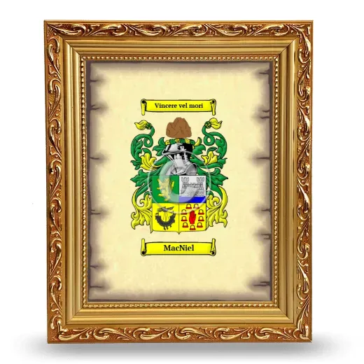 MacNiel Coat of Arms Framed - Gold
