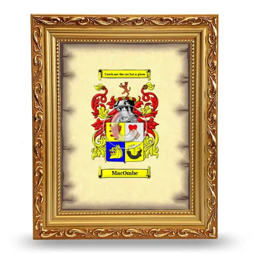 MacOmbe Coat of Arms Framed - Gold