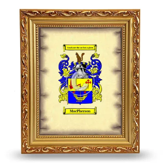 MacPherson Coat of Arms Framed - Gold