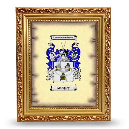 MacQuey Coat of Arms Framed - Gold