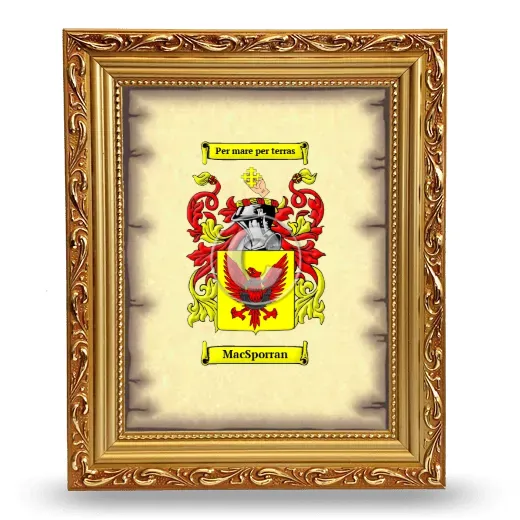 MacSporran Coat of Arms Framed - Gold