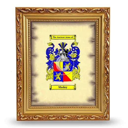 Maday Coat of Arms Framed - Gold