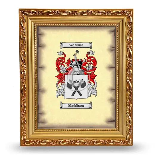 Maddison Coat of Arms Framed - Gold