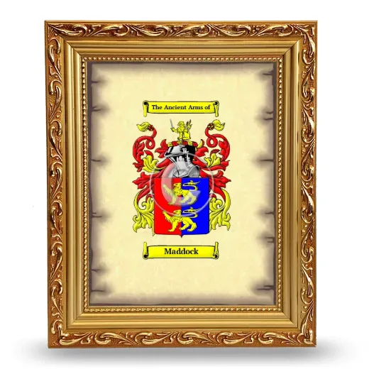 Maddock Coat of Arms Framed - Gold