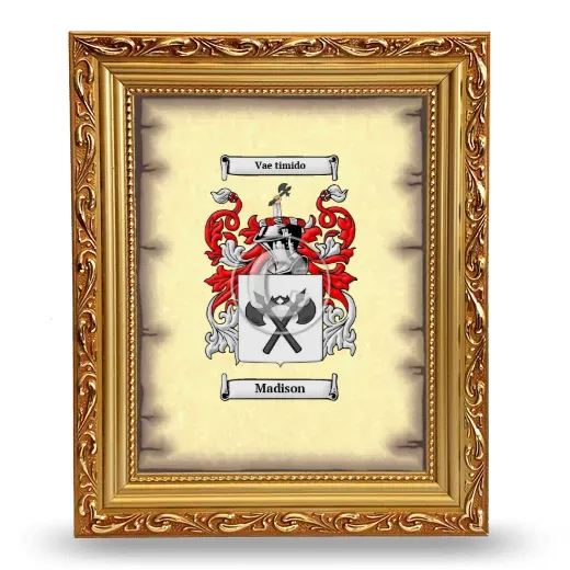 Madison Coat of Arms Framed - Gold
