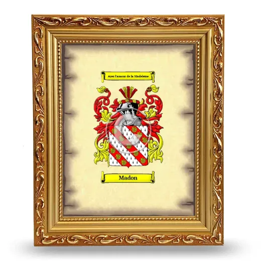 Madon Coat of Arms Framed - Gold