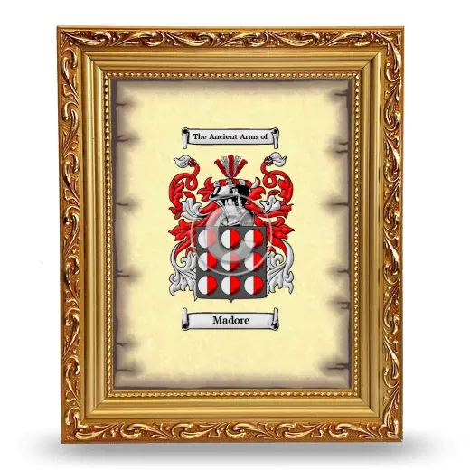 Madore Coat of Arms Framed - Gold