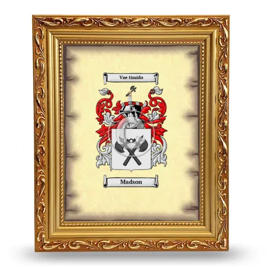 Madson Coat of Arms Framed - Gold