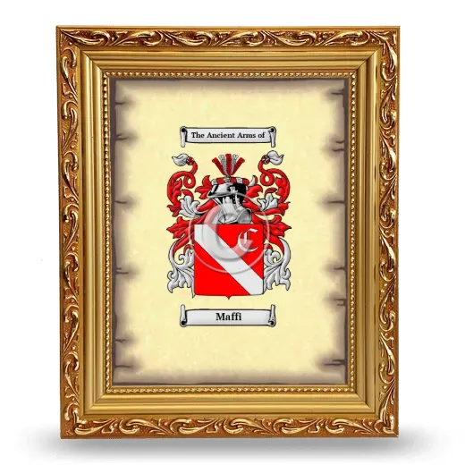 Maffi Coat of Arms Framed - Gold